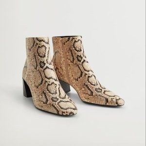 Mango Snake Effect Ankle Boots